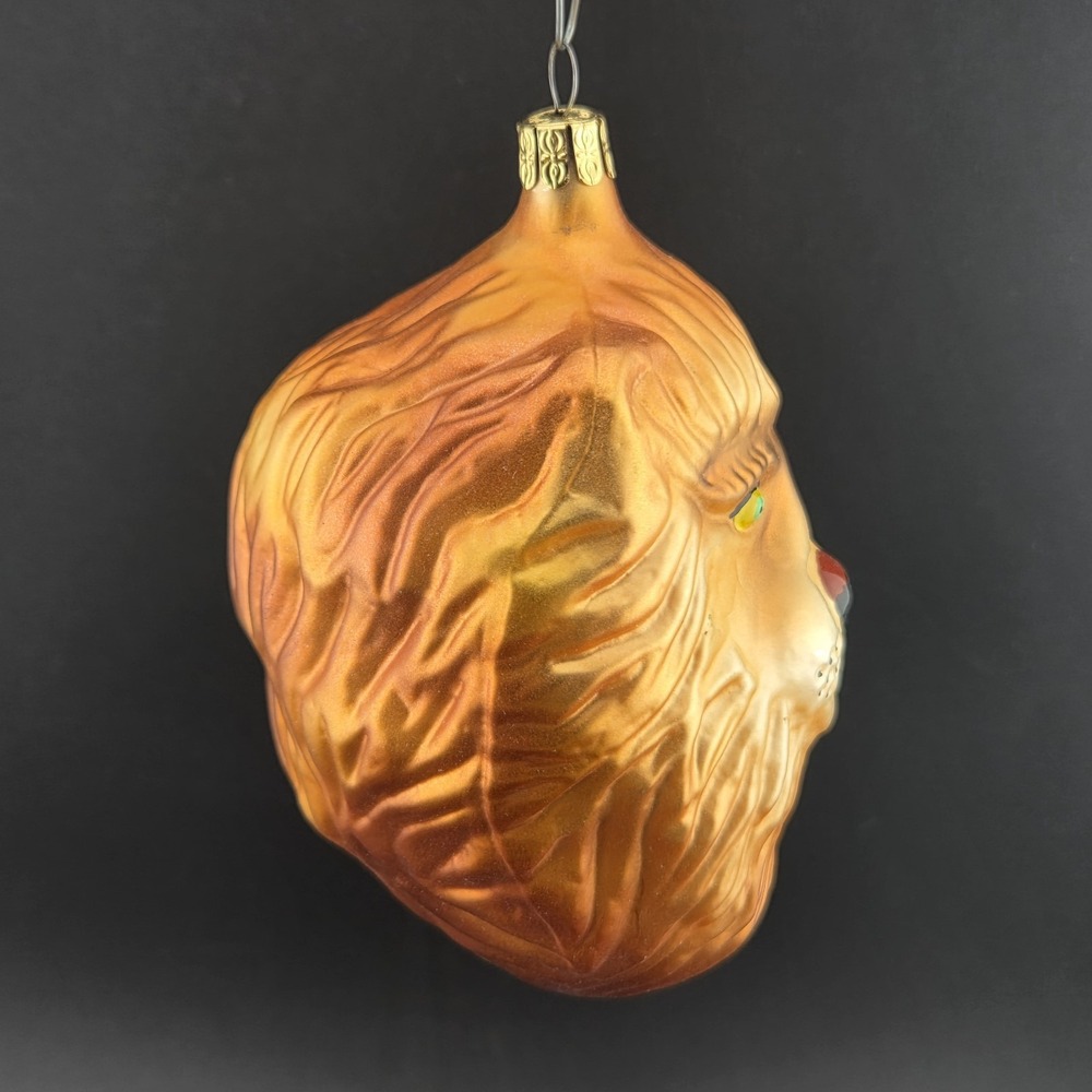 Lion Head Whitehurst Imports Czech Republic Hand Blown Christmas Ornament - Picture 3 of 7
